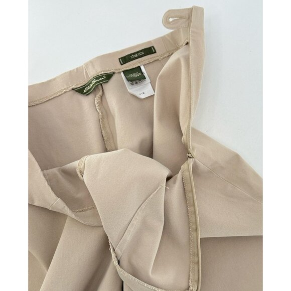 Eddie Bauer Women’s Khaki Stretch Cropped Pants Size 14P Office Comfort - Picture 7 of 10